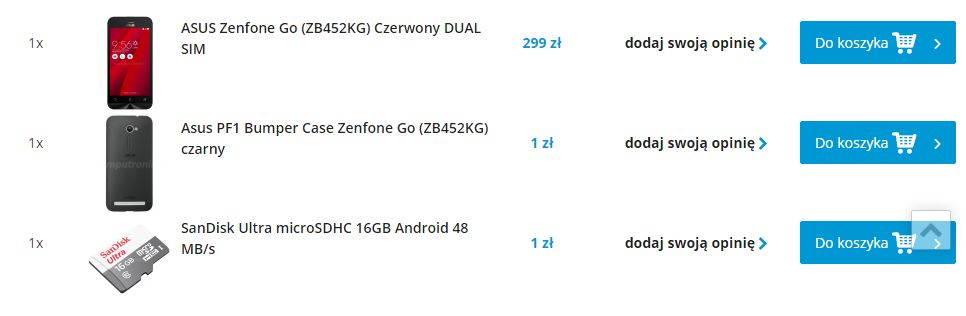 Telefon ASUS Zenfone Go + Bumper Case + SanDisk Ultra ...