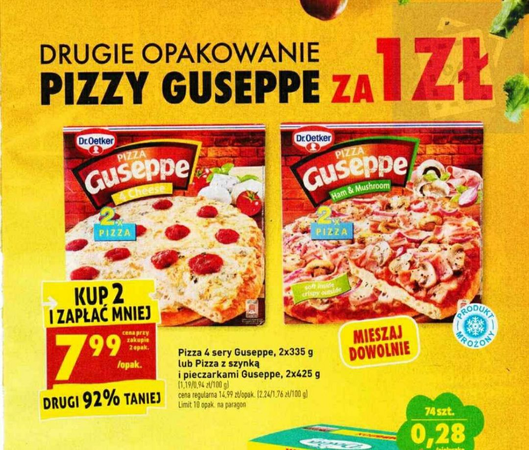 Pizza guseppe drugie opakowanie za 1 zł Biedronka Pepper.pl