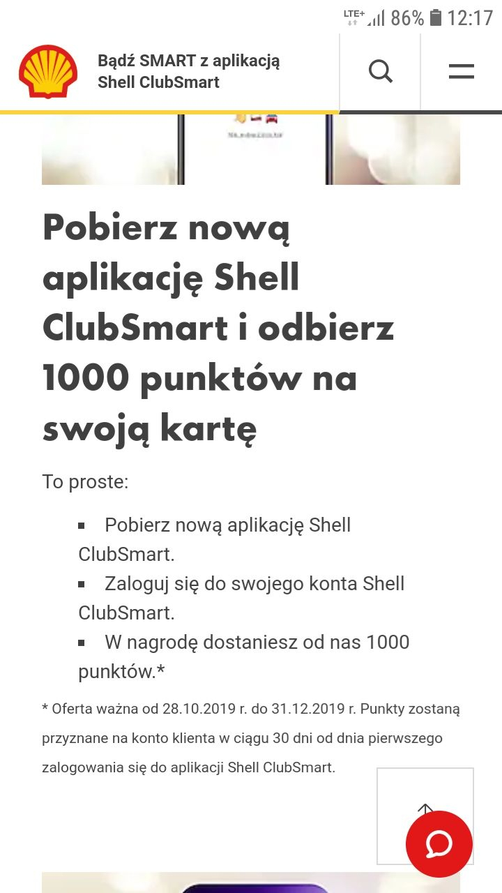 Nowa aplikacja shell 1000 punktów