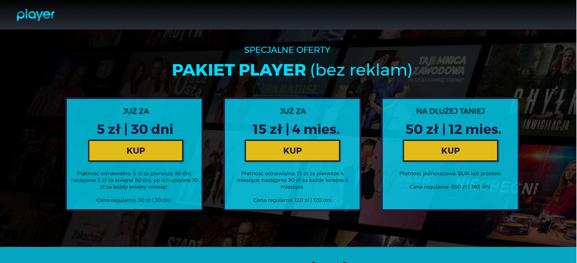 Player.pl ma wyższe ceny pakietów. Tanio już było 
