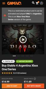 Diablo 4 Xbox One/Series VPN Arg