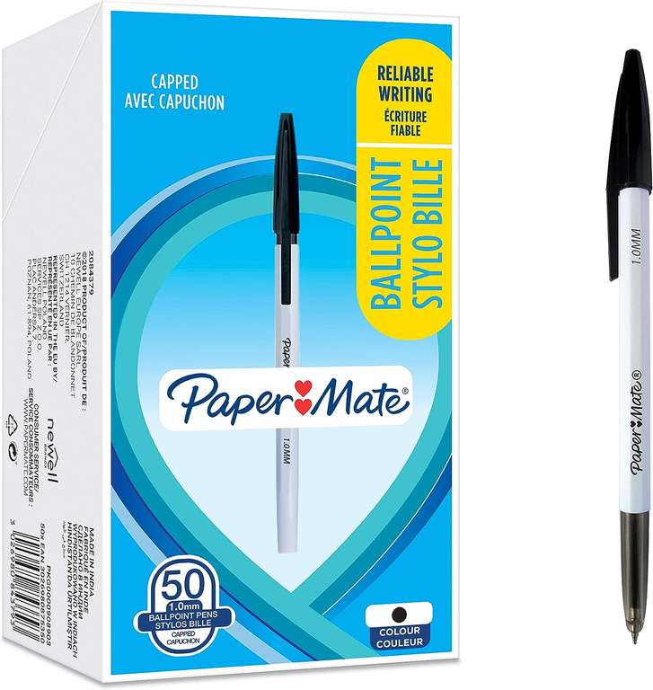 Długopisy Paper Mate 045 | Precyzyjne (0,7 mm) | Czarny tusz | 50 szt.