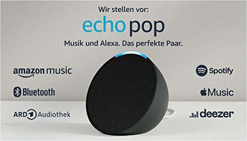 2 SZT. Głośnik bluetooth Amazon Echo Pop (2 szt. Echo Dot - 306 zł) czarny, niebieski, lawendowy, biały