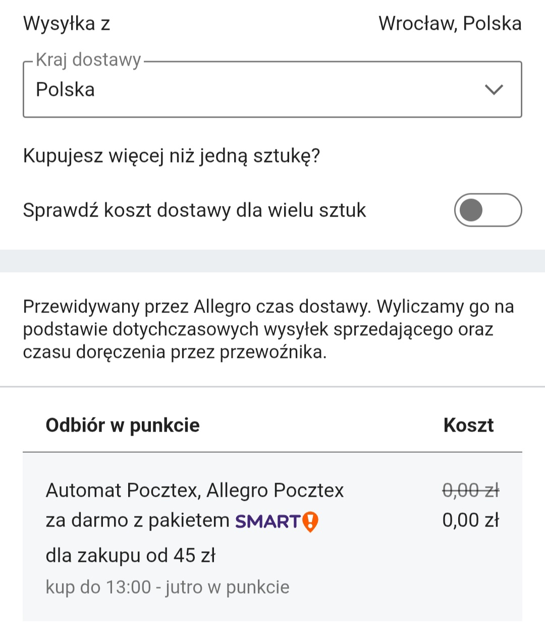 Automat Pocztex, Allegro Pocztex za darmo. Bez minimum, bez smarta. Wybrane produkty
