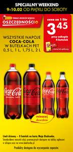 Coca cola 3,45zł za litr przy zakupie 4 butelek @Biedronka