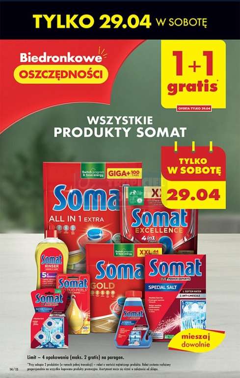 Wszystkie produkty Somat 1+1 Gratis