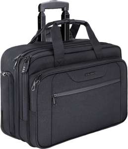 KROSER torba na laptopa 17,3" z kółkami, wodoodporna, na dokumenty, z kieszeniami RFID