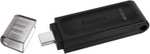 Pendrive USB-C Kingston DataTraveler 70, DT70/64GB USB-C - zapis/odczyt 15-30/100 MB/s - 3 sztuki - 15,27 zł/szt - darmowa dostawa Prime