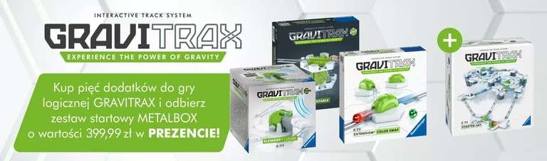 Zestaw startowy Gravitrax Metalbox za 1zł przy zakupie 5 dodatków