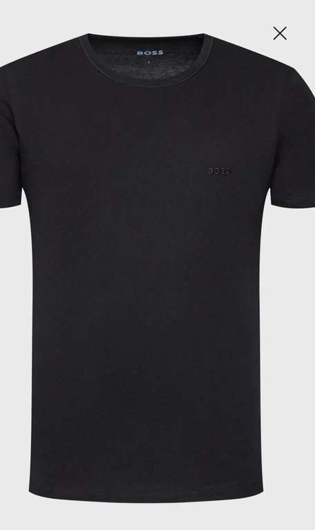 3 PACK komplet t-shirt męski basic BOSS (56,66 PLN/SZT) kolor czarny, 100% bawełna, naszywane logo
