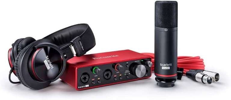 Zestaw interfejs audio Focusrite Scarlett 2i2 3rd gen + Słuchawki HP60 MkIII + Mikrofon CM25 MkIII + przewód XLR