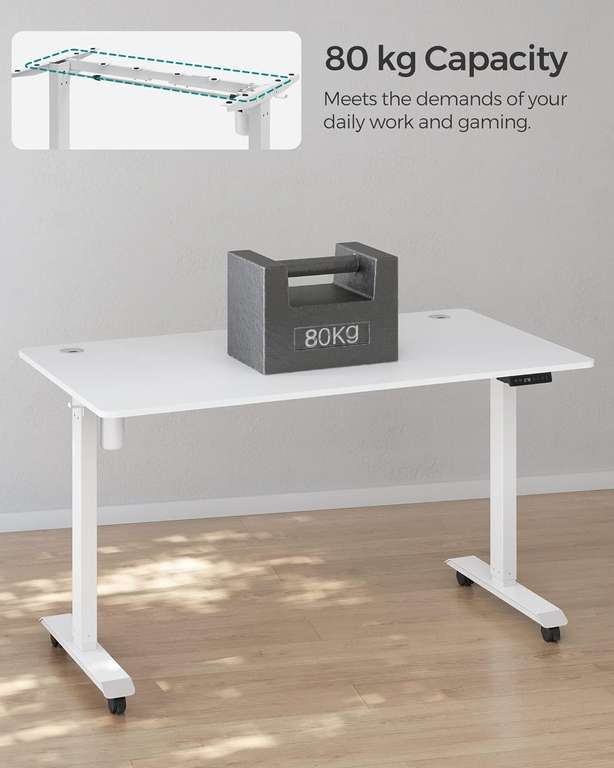 [Tylko dla Prime] Stelaż biurka z elektrycznie regulowaną wysokością (73-118 cm, max, 80 kg) @ Songmics Amazon