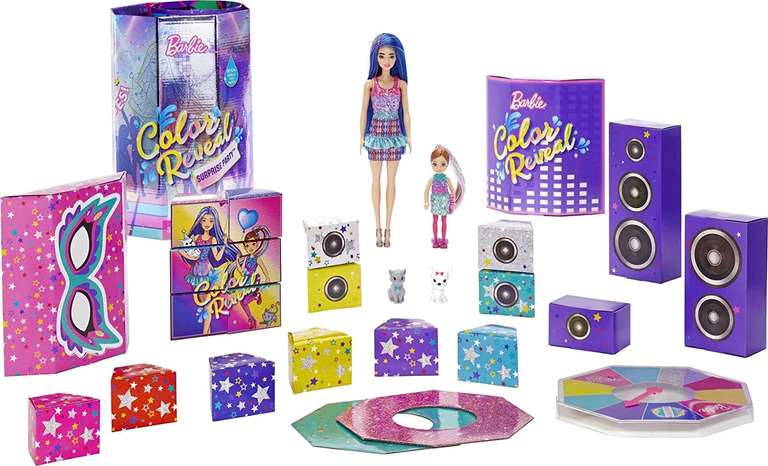 Barbie Color Reveal Impreza duży zestaw Deluxe z 50+ niespodziankami (GXJ88)