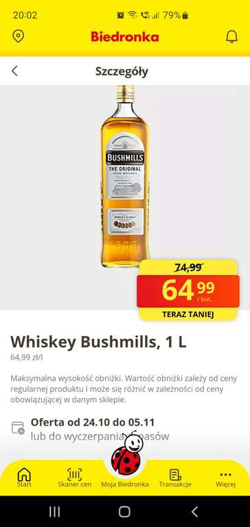 Whiskey Bushmills 1L Biedronka Whisky