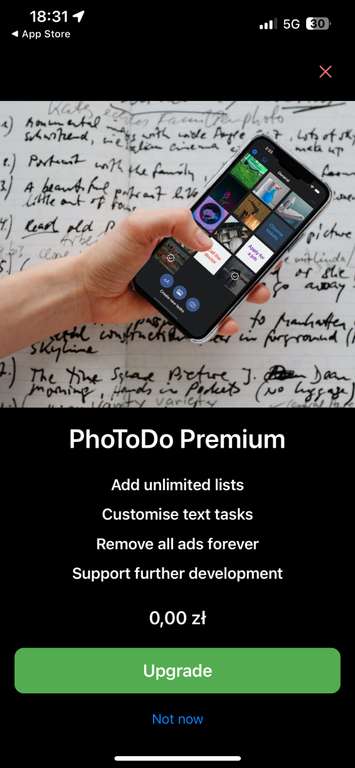 Photo Todo Lists [iOS] - Premium za 0 PLN