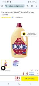 Płyn do prania Woolite keratin 4,5l w media expert 7,11zl/l, przy zakupie dwupaku 6,9zl/l