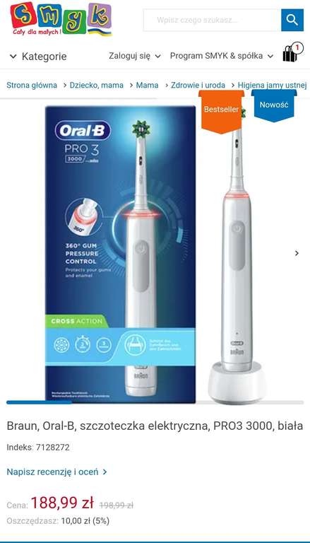 Szczoteczka elektryczna Oral-B PRO3 3000