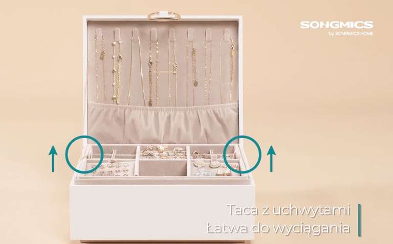 2-warstwowa szkatułka na biżuterię SONGMICS za 51 zł - dla posiadaczy Prime @Amazon