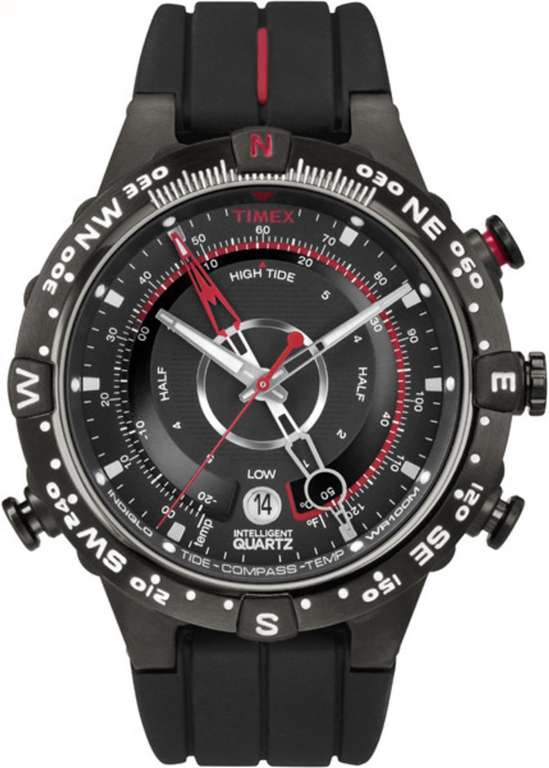 Timex Smart Quartz męski zegarek Tide-Temp-Compass 45 mm silikonowy pasek T2N720