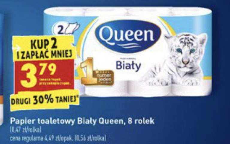Papier toaletowy Queen w Biedronce - 0,47 zł za rolkę