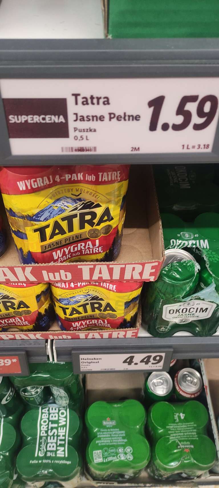 Tatra piwo puszka 0,5l 1,59zl Lidl