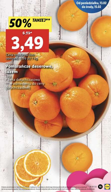 LIDL pomarańcze deserowe 3,49 kg