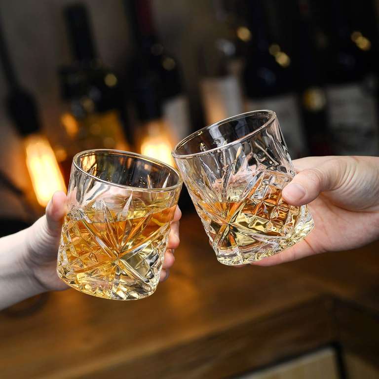 Cztery kryształowe szklanki do whisky, bourbonu- Amisglass - 300ml, dostawa Prime 0zł