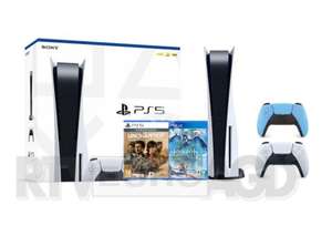 Konsola Sony PlayStation 5 + Horizon Forbidden West + Uncharted: Kolekcja Dziedzictwo Złodziei + dodatkowy pad (niebieski)