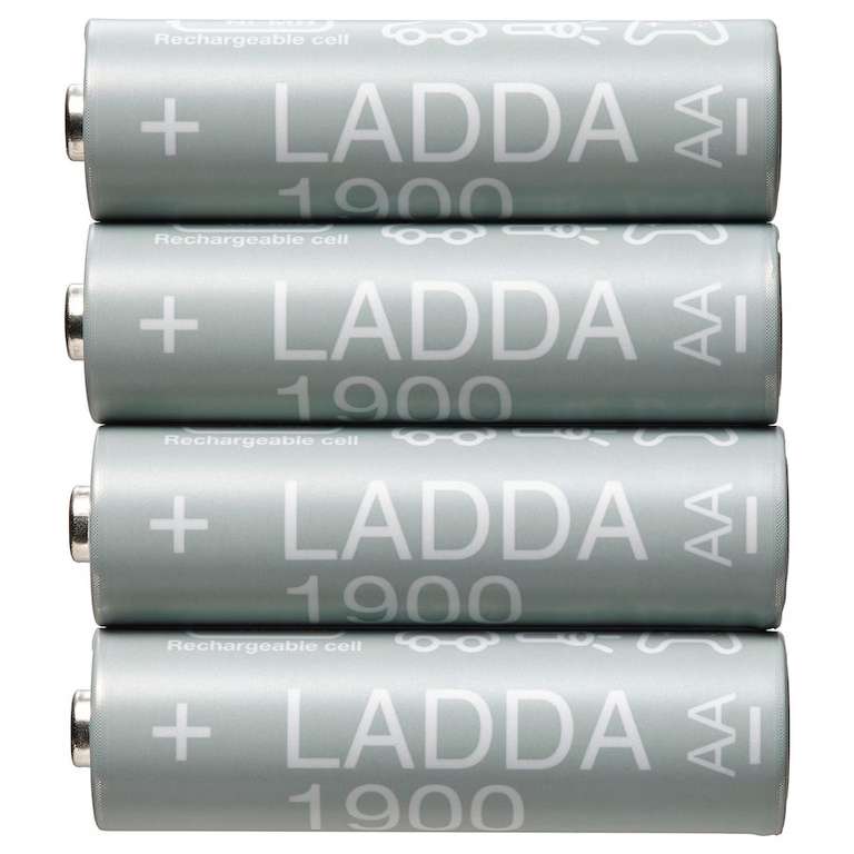 Akumulatorki LADDA Ikea AA 1900 mAh, 4 sztuki - 4,25 zł / sztuka