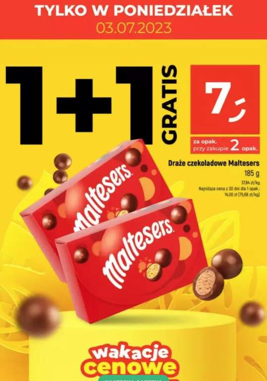 Draże czekoladowe Maltesers 185g 1+1 gratis @Dealz