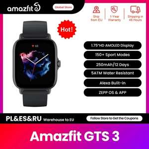 Smartwatch Amazfit GTS 3 (3 kolory) | Wysyłka z CN | $60.01 @ Aliexpress