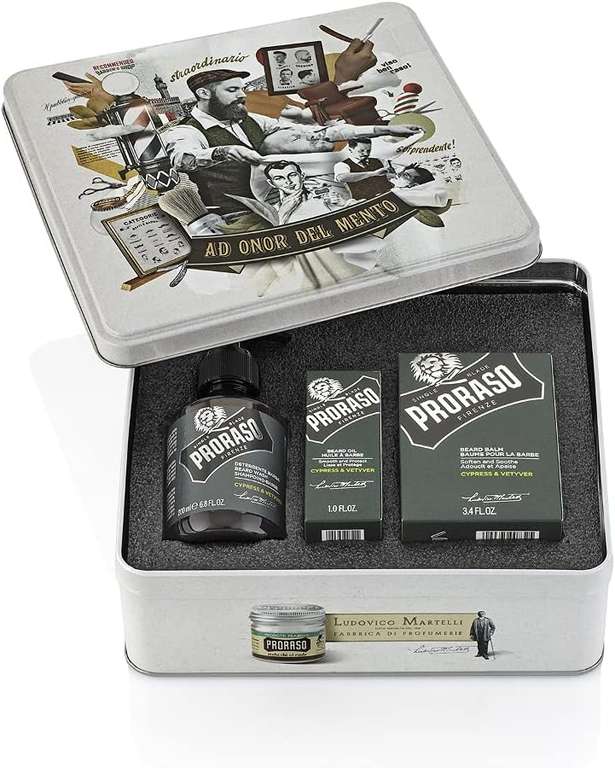 Proraso Beard Kit Cypress & Vetyver – 3-częściowy zestaw do pielęgnacji brody