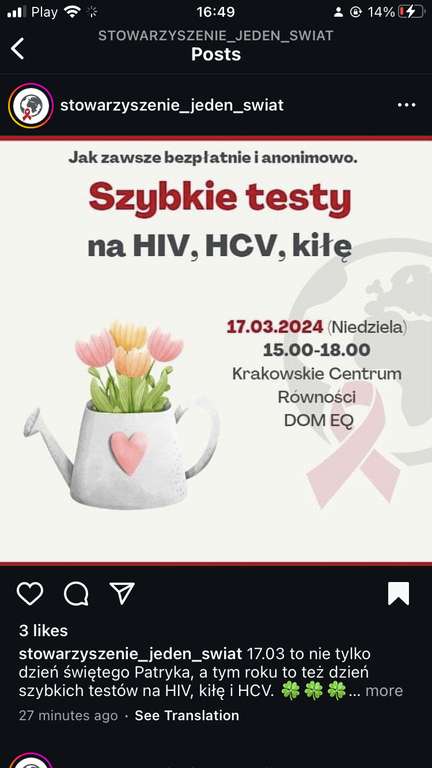 Darmowe testy na hiv, kiłe i hcv- wyniki w 15 min. Kraków