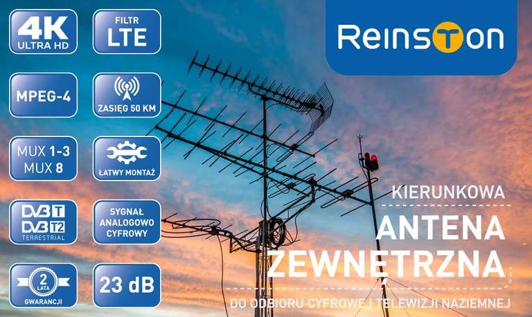 Antena zewnętrzna One For All SV 9357 (w Inlago za 89zł oraz MaxElectro za 99 zł; a Reinston EANTZ001 za 99,99zł w EuroRTV)
