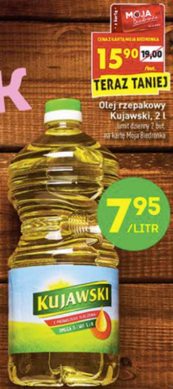Olej rzepakowy Kujawski, 2 litry @Biedronka