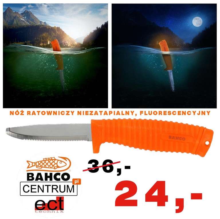 Nóż ratowniczy niezatapialny fluorescencyjny 1446-FLOAT BAHCO