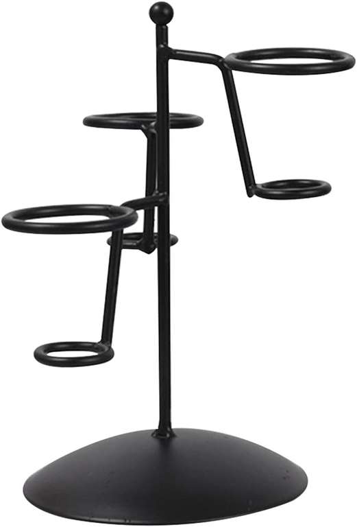 Czarny żelazny stojak na rożki do lodów, wielokrotnego użytku stojak na rożki