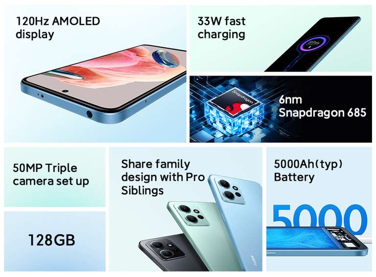 Smartfon Xiaomi Redmi Note 12 4G 4GB 128GB 164,16$