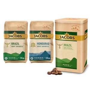 Zestaw: kawa ziarnista Jacobs Brazil + Honduras 100% Arabica + puszka GRATIS