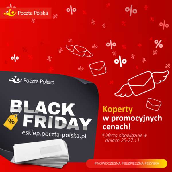 Black Friday Poczta Polska - promocyjne ceny na listy oraz filmy od Św. Mikołaja i inne.
