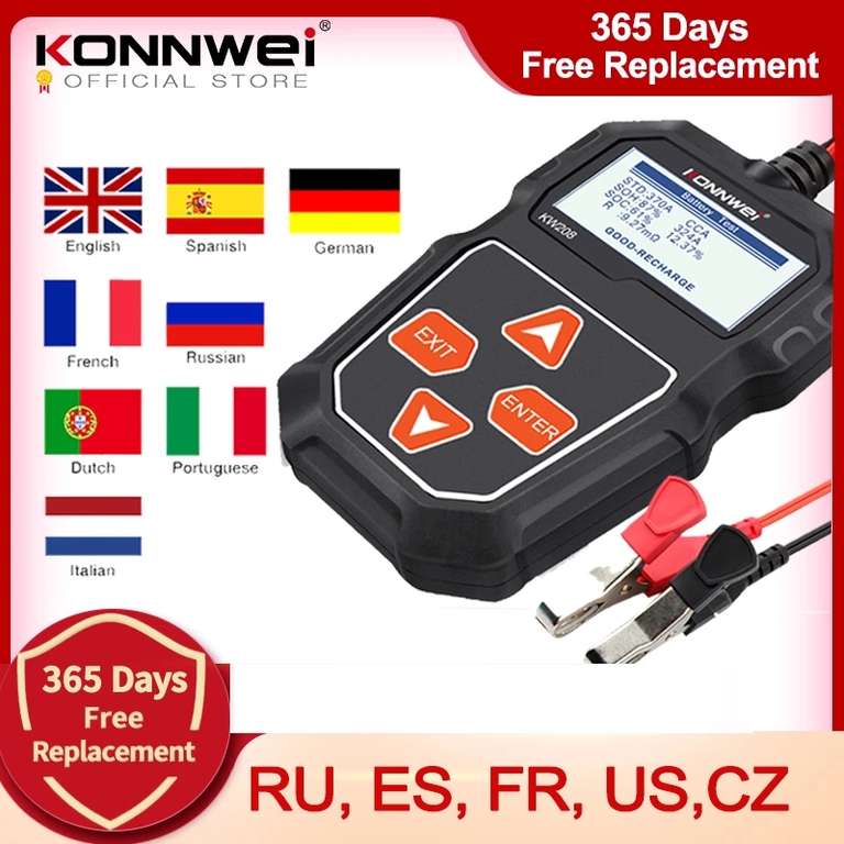 KONNWEI KW208 Tester do akumulatora 13.9$ możliwe 13.2$