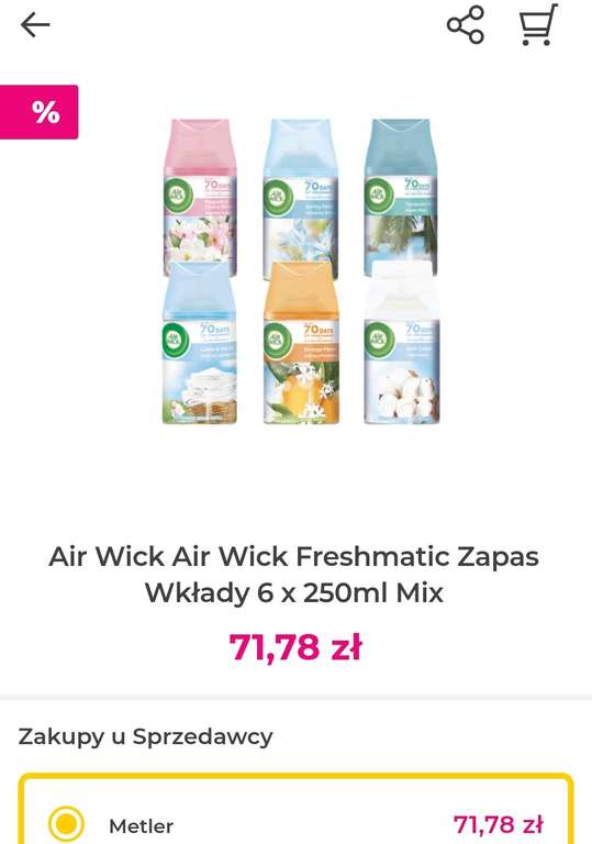 Air Wick Air Wick Freshmatic Zapas Wkłady 6 x 250ml Mix