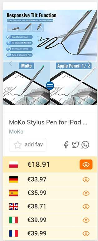 Moko stylus, rysik do iPad (air, pro, mini) usb-c
