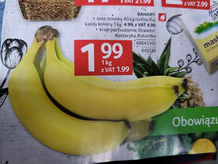 Banany 1kg @ Selgros Lubin limit 40kg