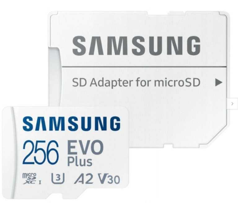 Karta microSD Samsung EVO Plus 256 GB, A2 V30 Do 130 MB/s w odczycie i 90 MB/s w zapisie,darmowa dostawa z pakietem Smart