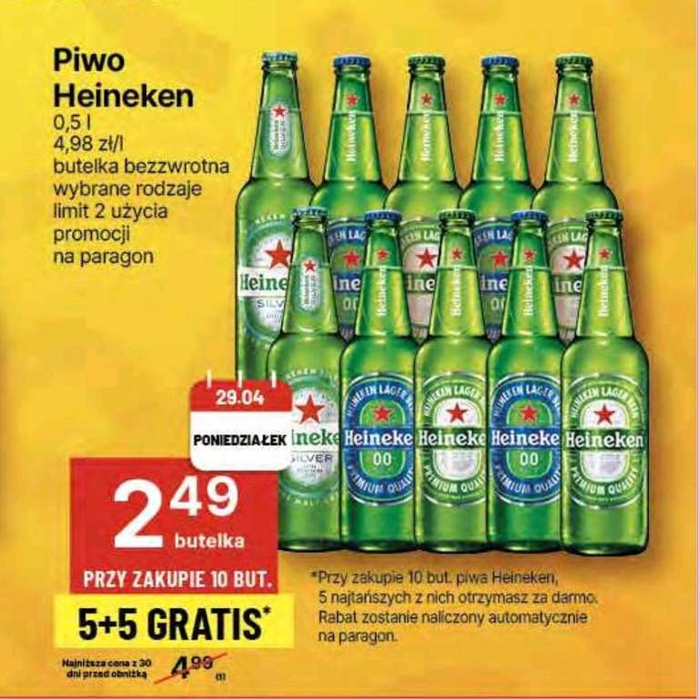 Piwo Heineken 5+5 gratis - Delikatesy Centrum