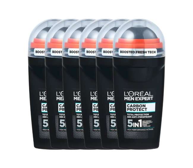 Dezodorant L'oreal Men Expert Carbon Protect 6 sztuk, 7,78 zł/szt