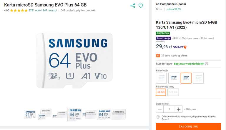 Karta microSD Samsung EVO Plus 64 GB