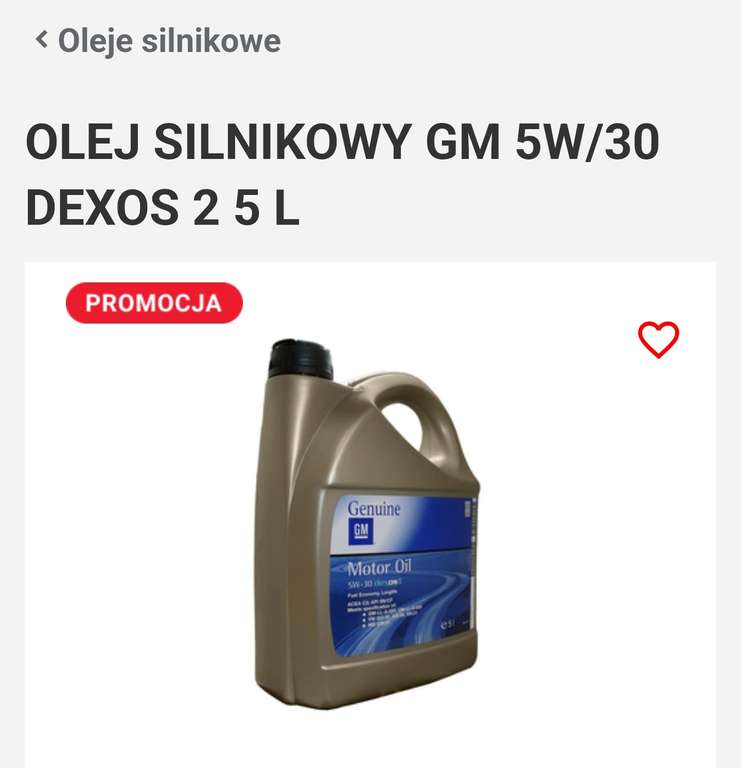 OLEJ SILNIKOWY GM 5W/30 DEXOS 2 5 L