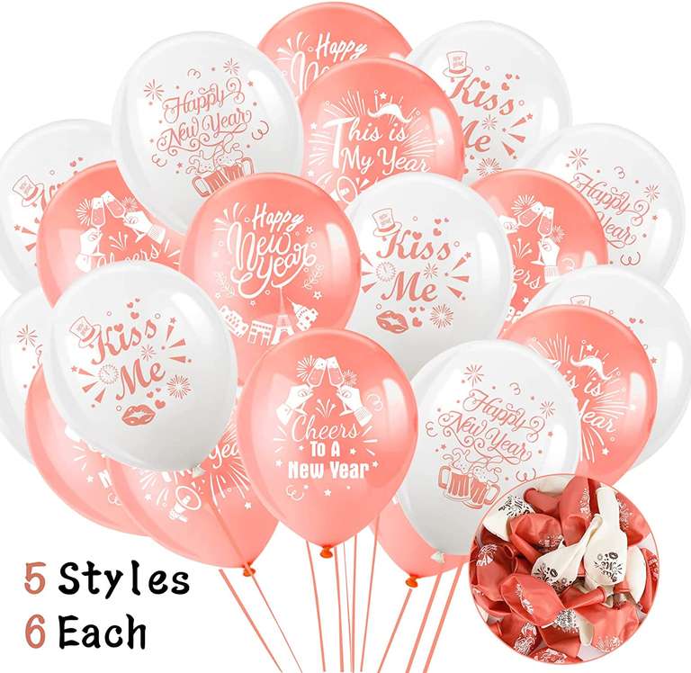 Zestaw 40 sztuk balonów na Nowy Rok, Happy New Year